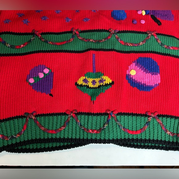 Vintage Traditional Trading Co Christmas Toy Motif Cotton Cardigan Size Medium - Picture 8 of 11